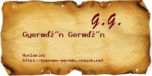 Gyermán Germán névjegykártya